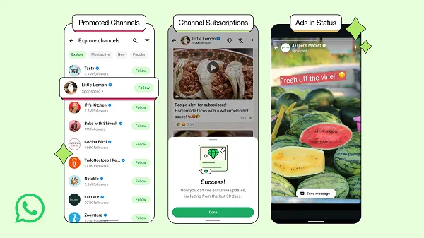 #
                WhatsApp Launches Adverts in Standing Updates, Channel Subscriptions