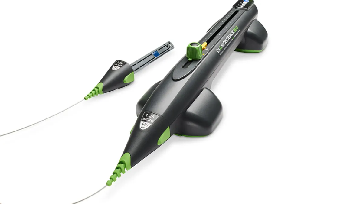 Cardiovascular Systems Inc.'s Diamondback 360 Exchangeable Series with GlideAssist, for complete leg revascularization.