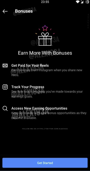 Instagram Reels incentive program
