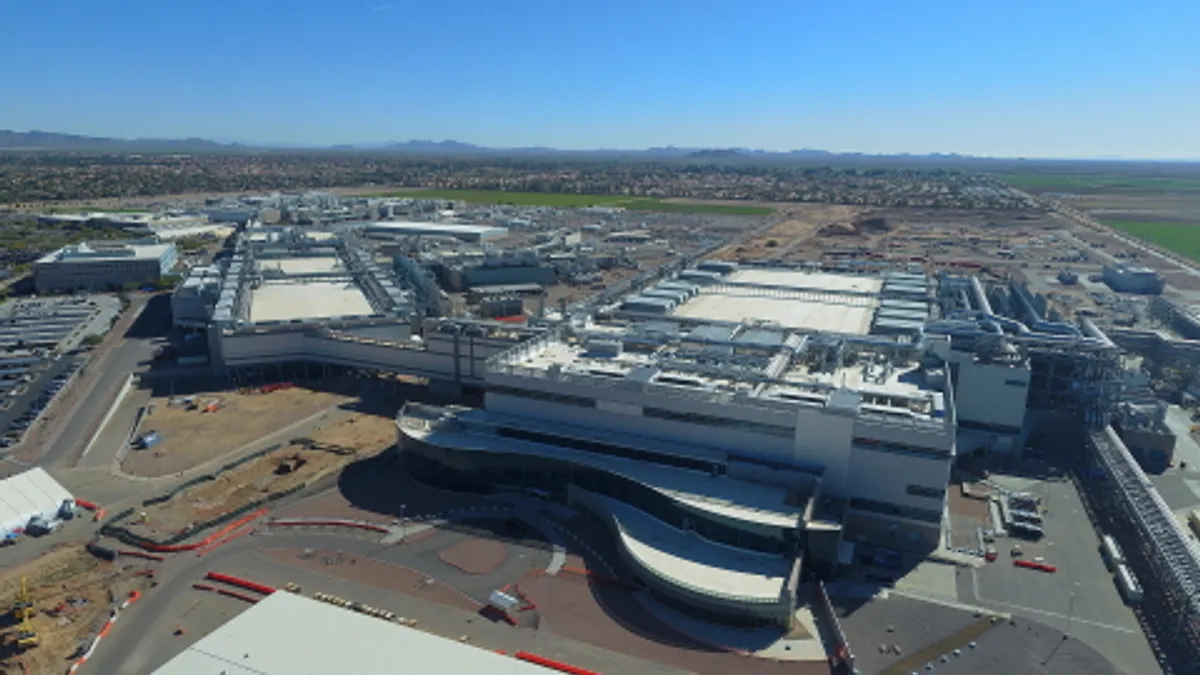 Intel Fab 42, pictured here, is a semiconductor manufacturing site managed by Intel in Chandler, Arizona. It will be joined by others as they are built, the company announced.