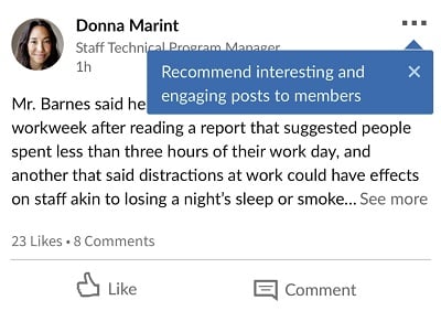 LinkedIn group notifications