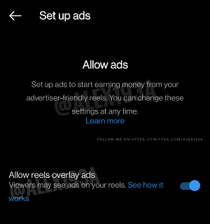 Instagram Reels monetization test