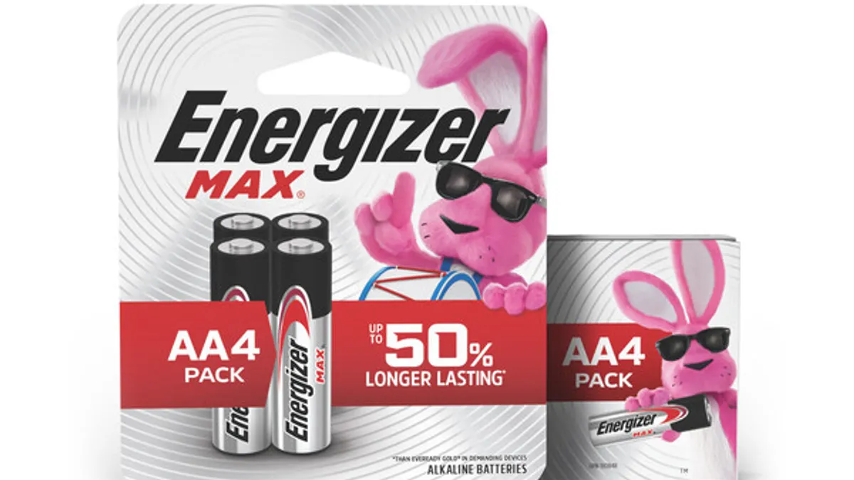 A box of Energizer batteries with company branding on the front.