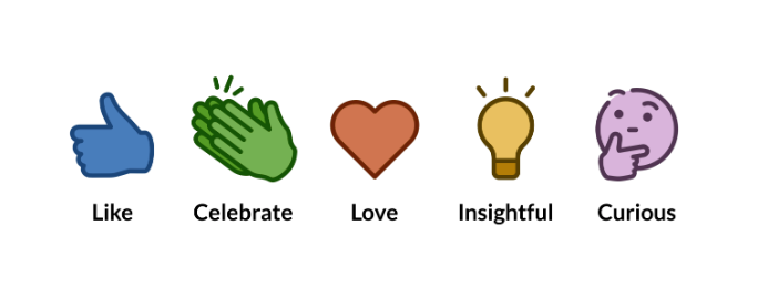 LinkedIn's Reactions options for posts