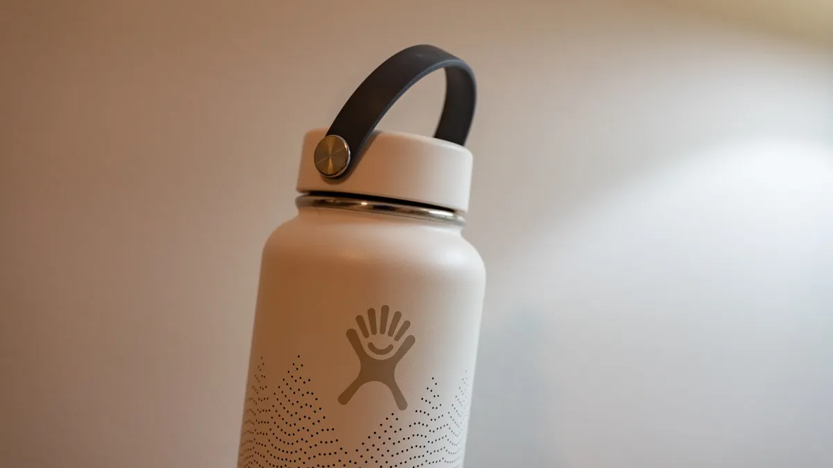 A Hydro Flask water bottle.