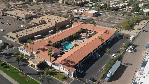 Aerial view of apartment property