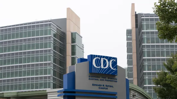 A CDC sign on the agency's exterior building