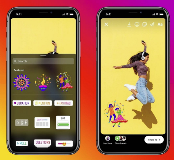 Instagram Diwali stickers
