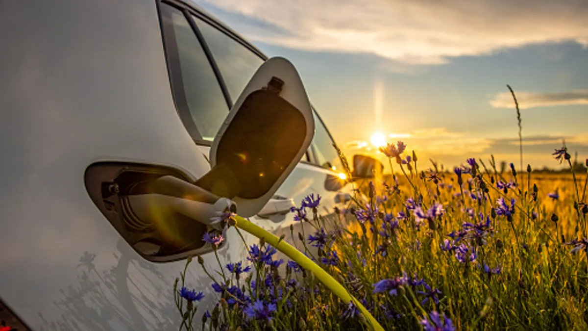 Charging an electric car at home during the summer