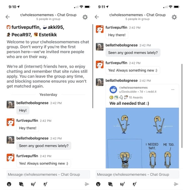 Reddit chat