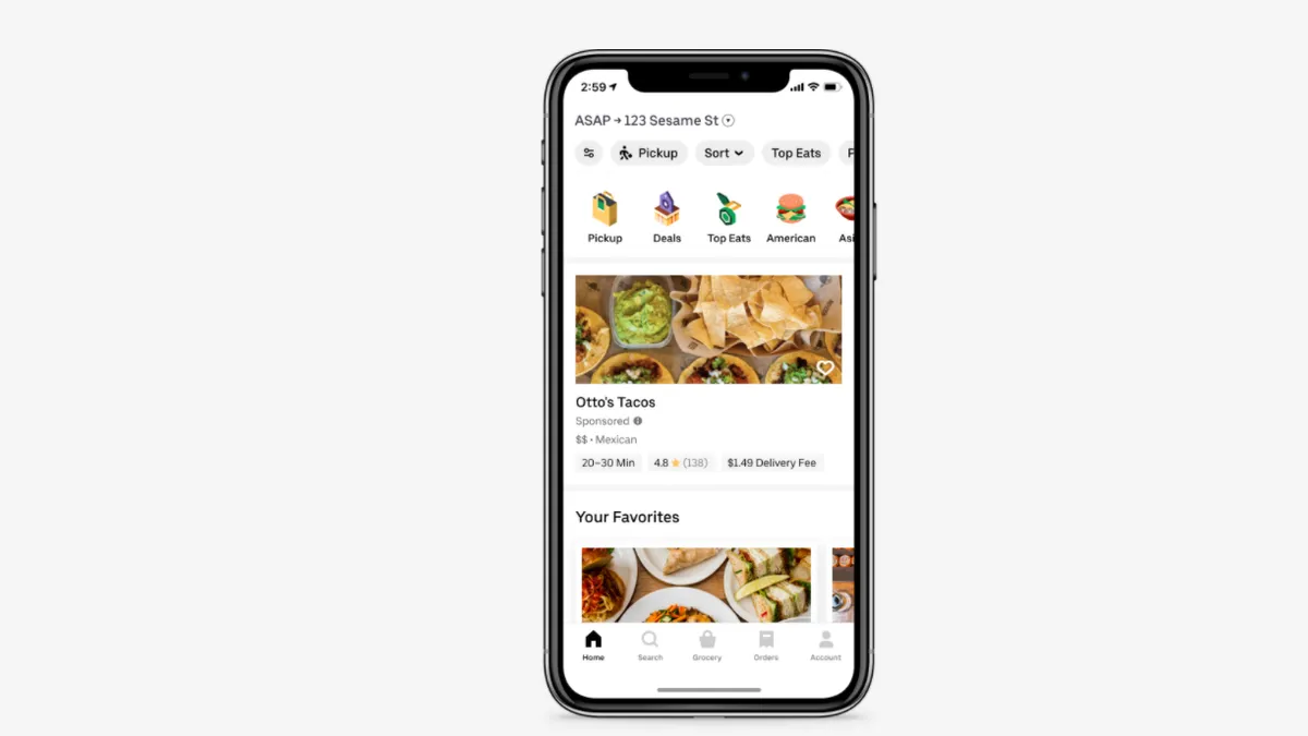 Uber Eats unveils first ad format for restaurants offering delivery