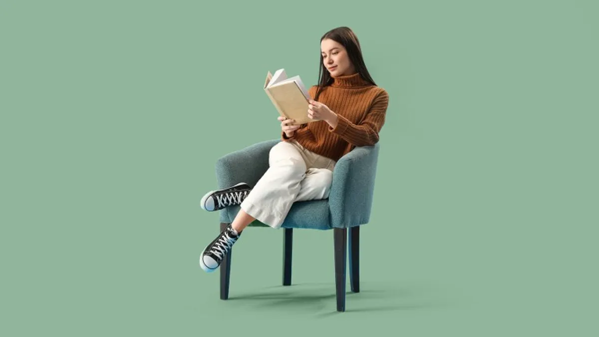 A person reading a book.