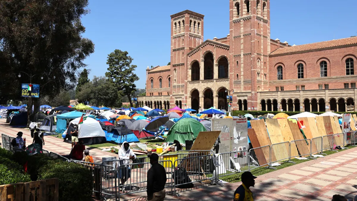 A protest encampment on UCLA's campus.