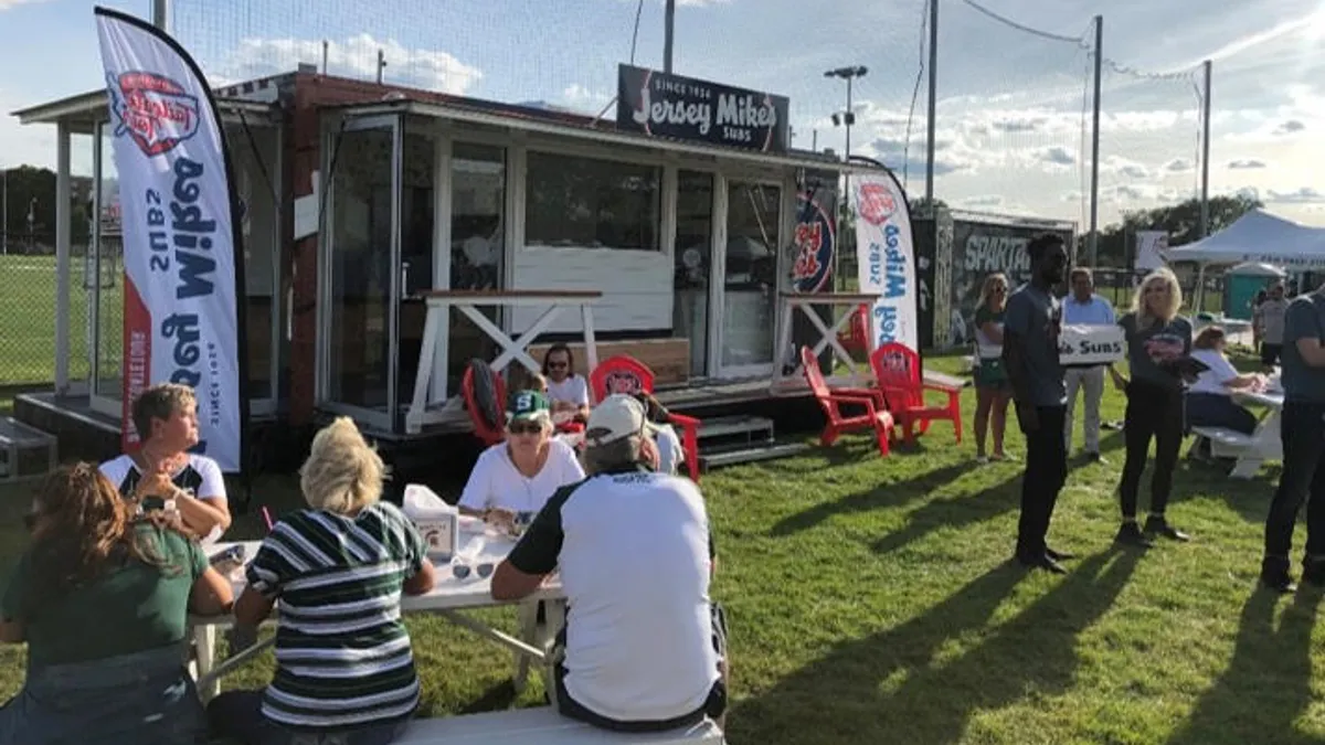 Jersey Mike's tailgate tour trailer