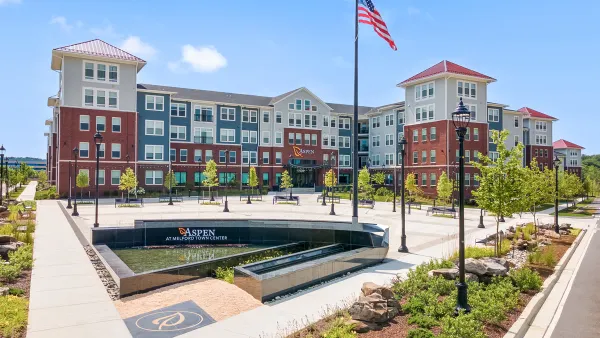 A mid-rise apartment property.