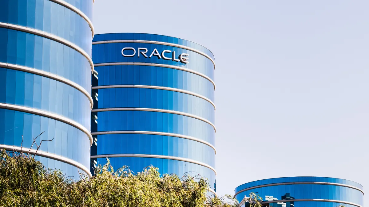 Oracle's Silicon Valley corporate headquarters in Redwood, California pictured on September 9, 2019.