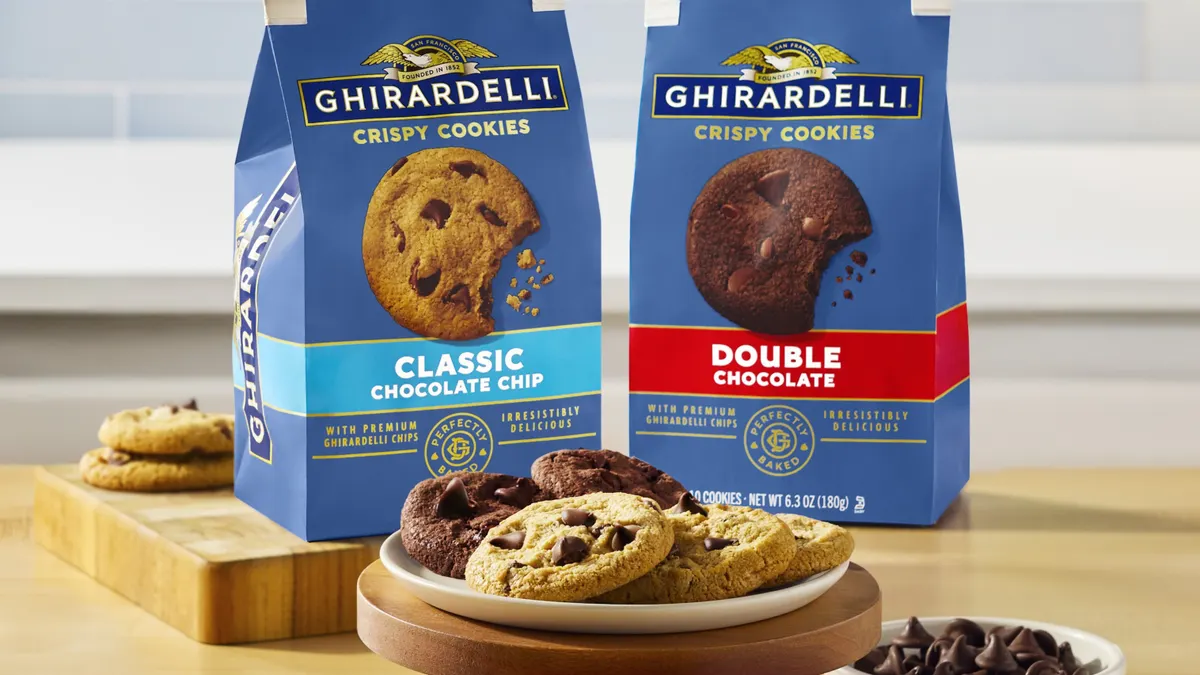 Packages of Ghirardelli cookies