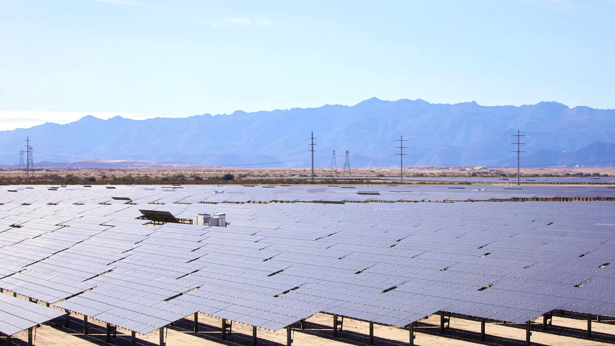 A solar field in southern California.