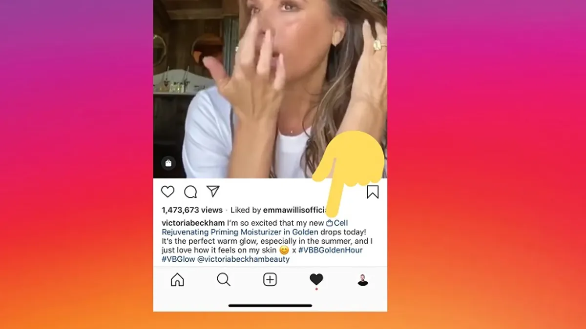 Instagram shopping tag in caption