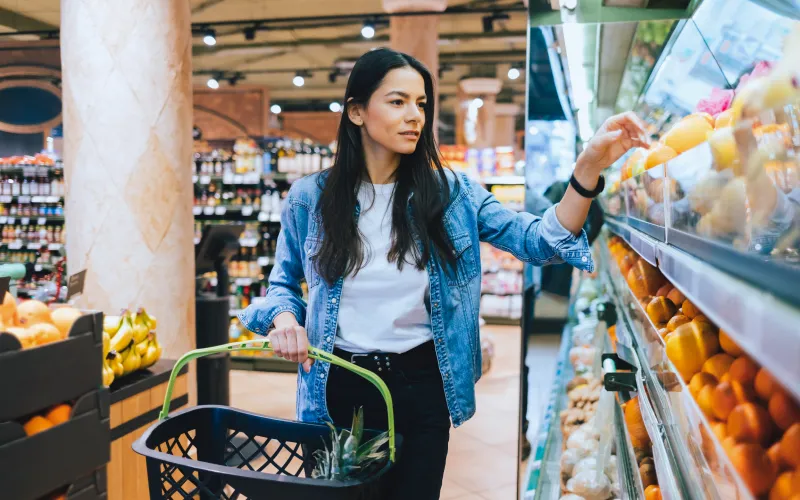 Young woman doing grocery shopping