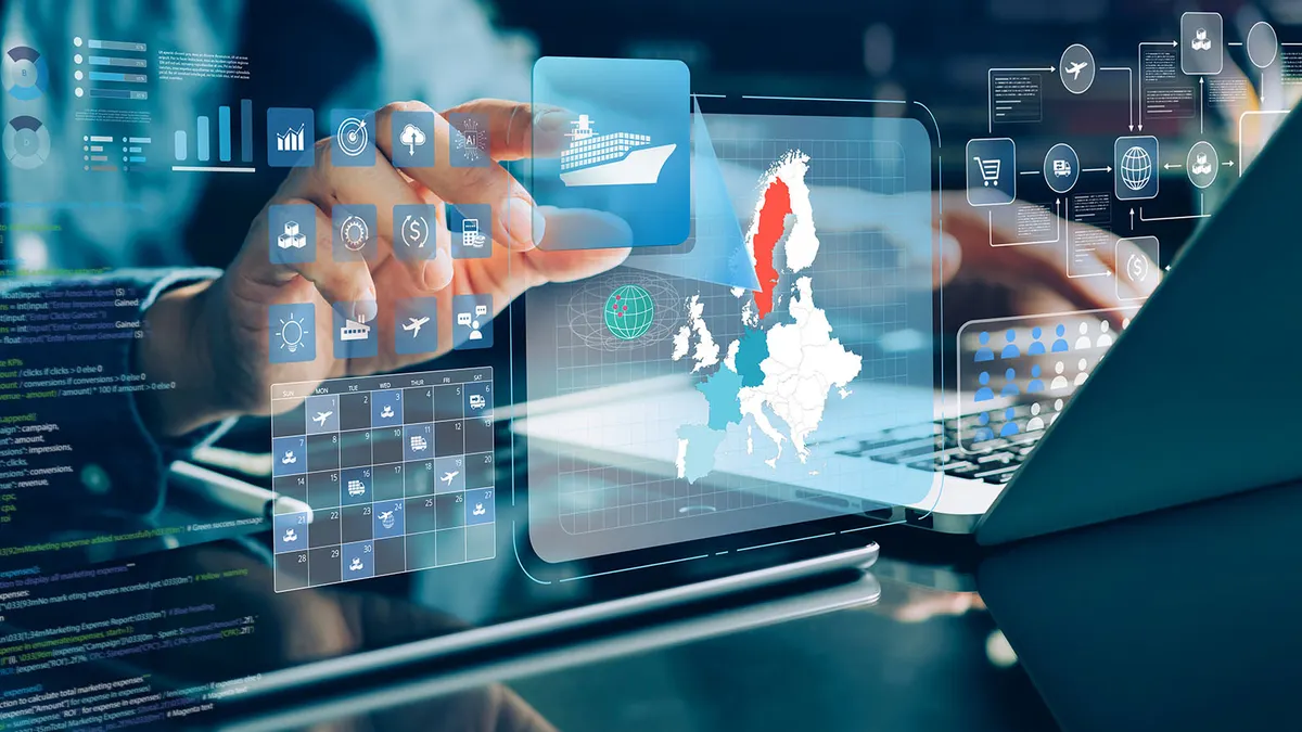 Person using 3D screen