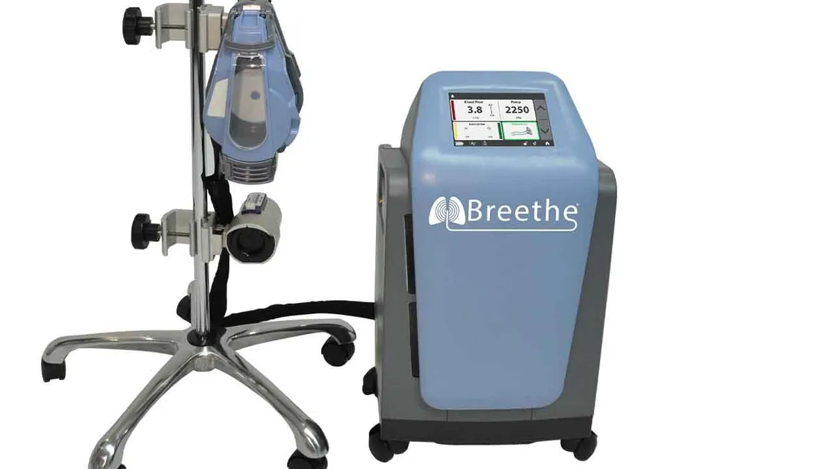 Abiomed acquired Breethe's ECMO system with an integrated oxygen concentrator.