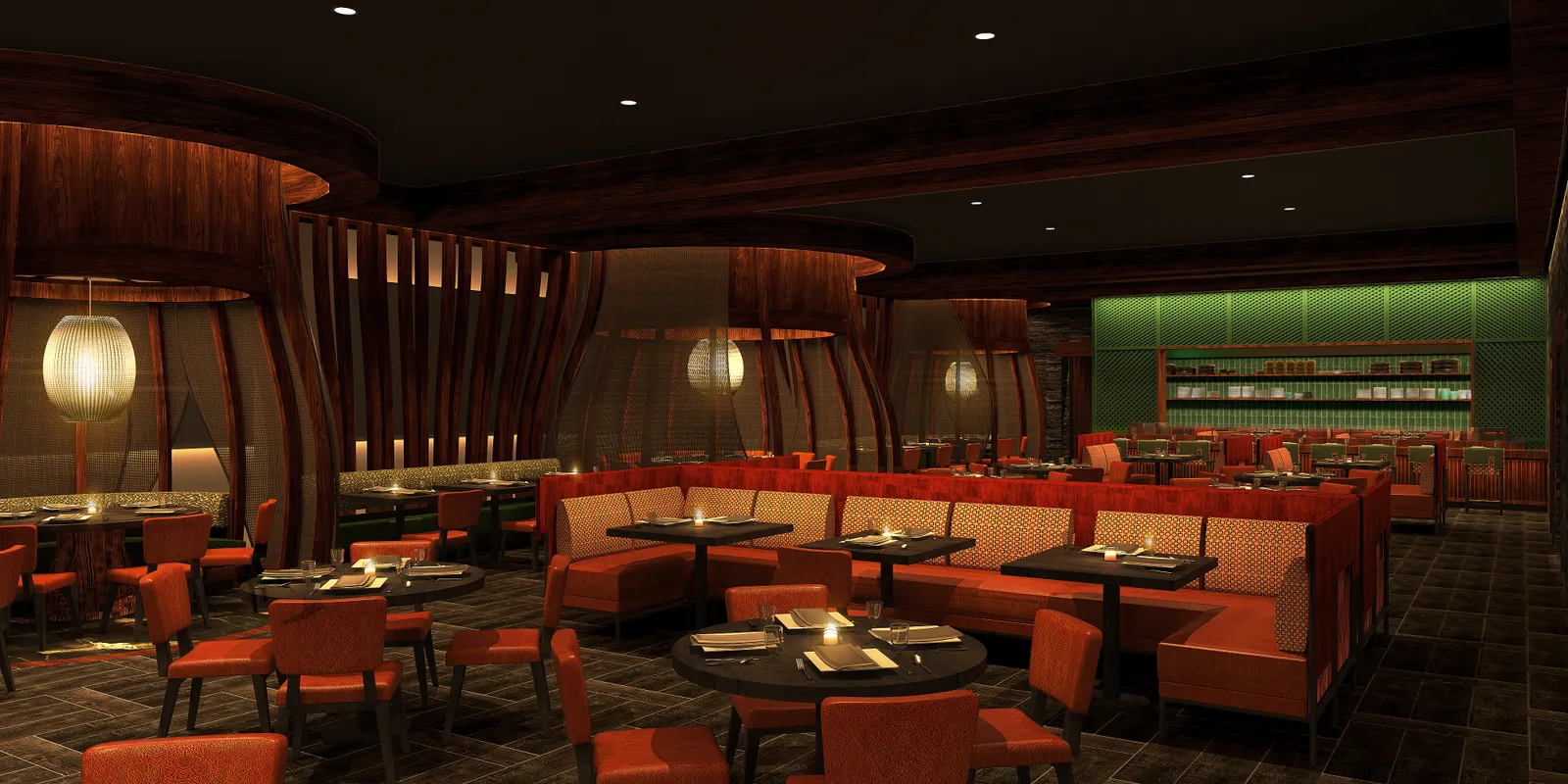 A rendering of the Nobu restaurant at Caesars New Orleans.