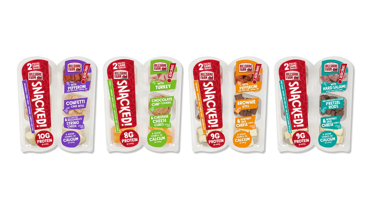 A group of Hillshire Farm SNACKED! products