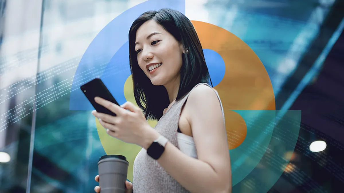 Person looking at their smartphone.