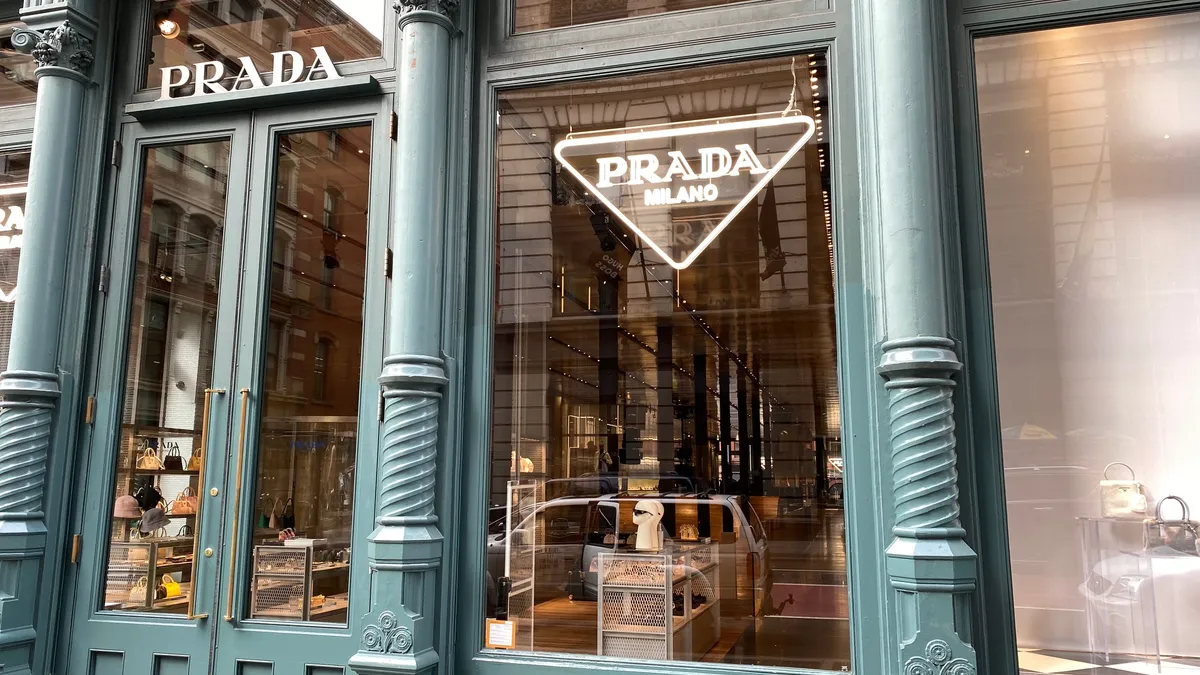 Prada storefront.