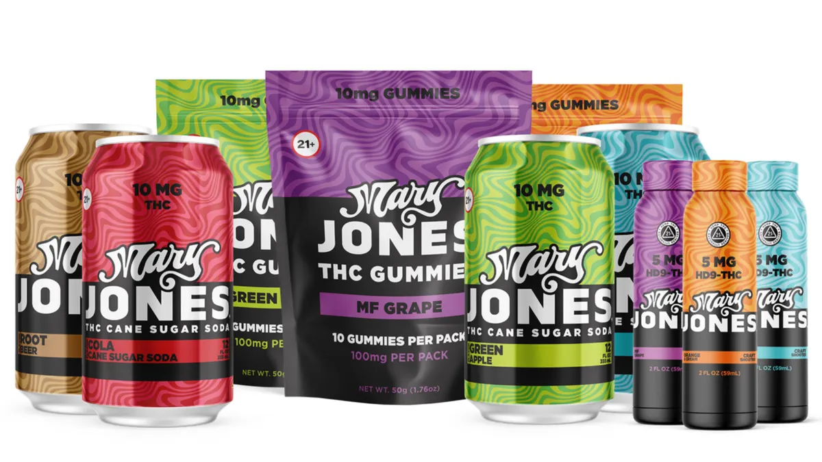 Packages of Mary Jones products