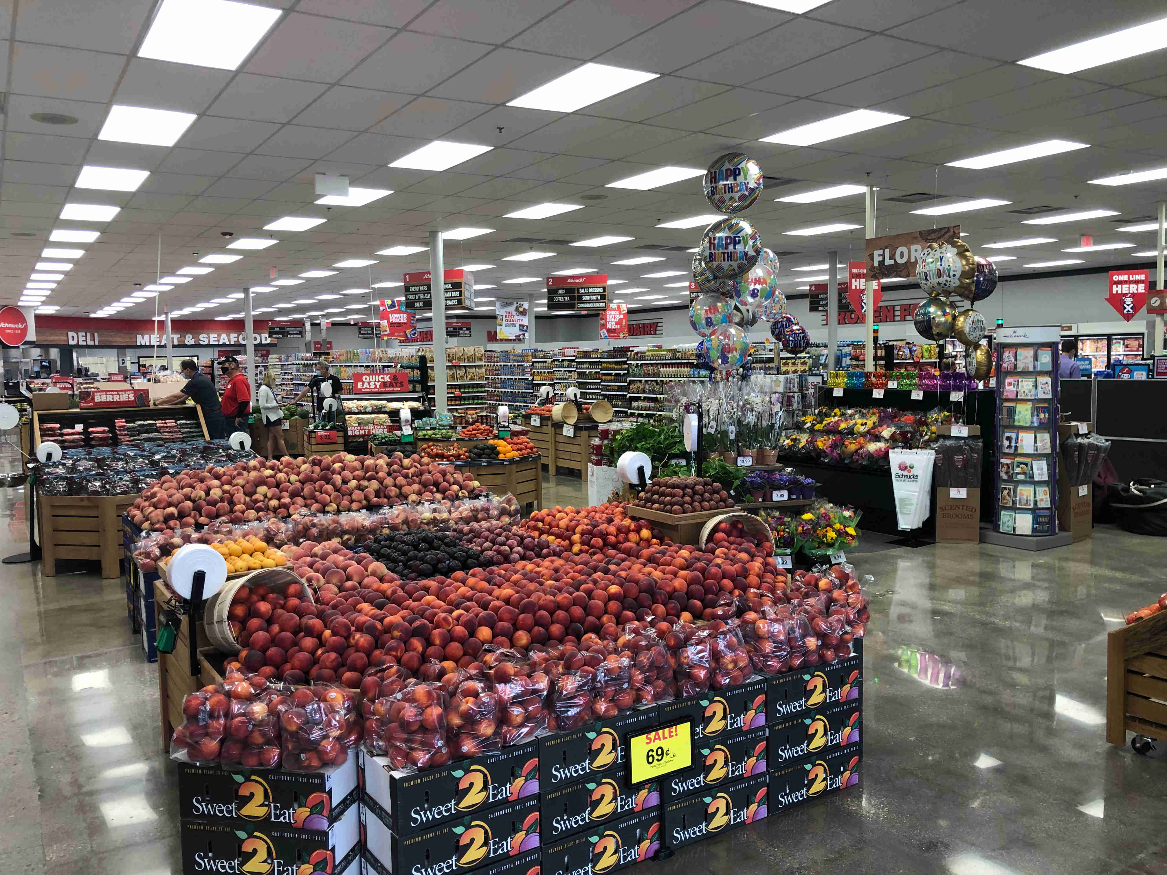 Produce on display in a supermarket