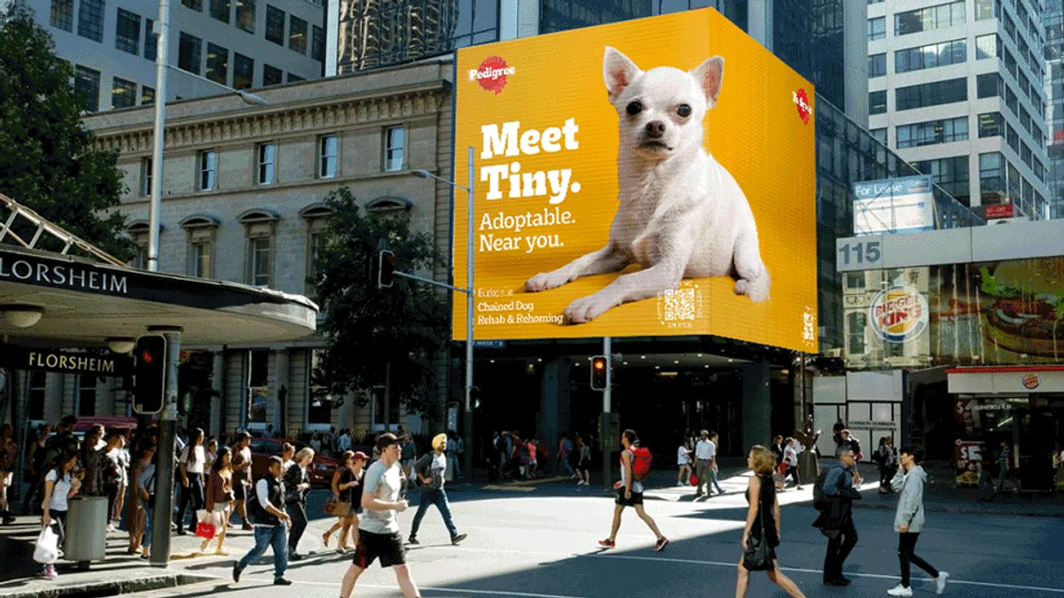 Pedigree Adoptable AI in out-of-home ad