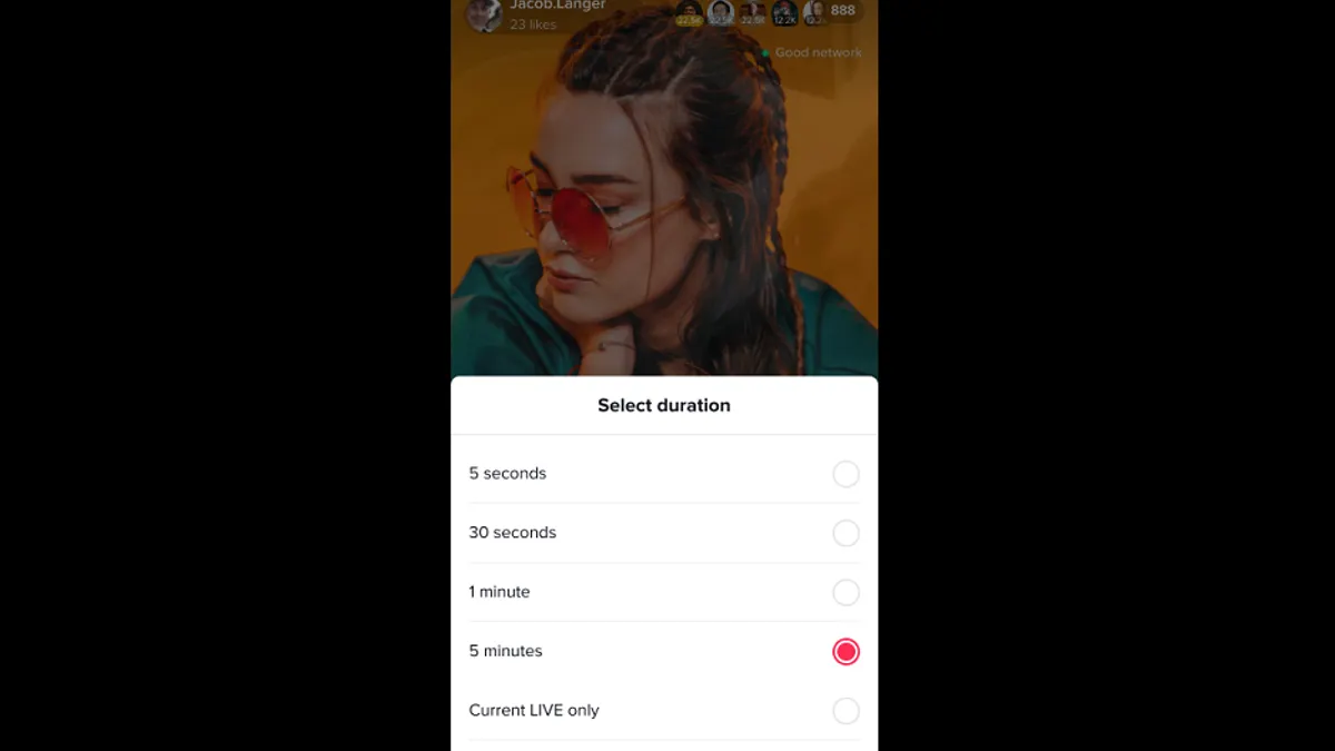 TikTok live-stream muting