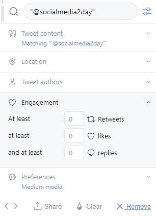 TweetDeck search
