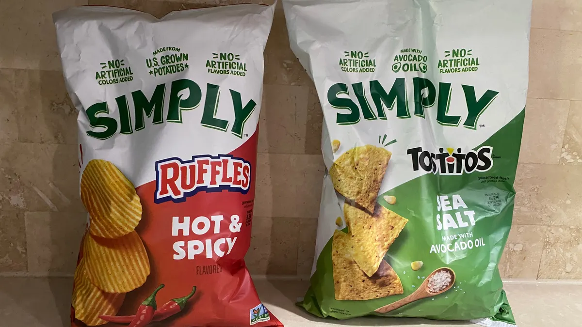 Bags of PepsiCo's Simply chips