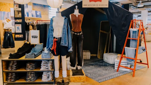 A Levi's display inside of an Urban Outfitters store