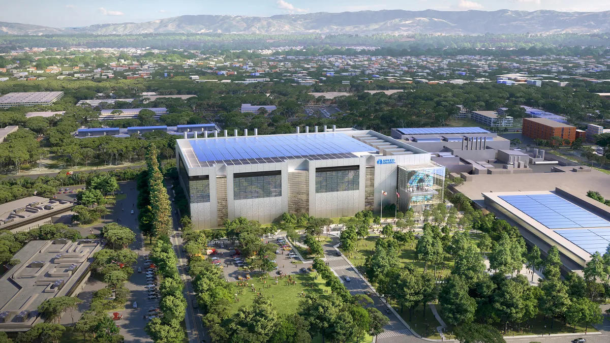 Rendering of the Applied Materials chip research and development facility in Silicon Valley