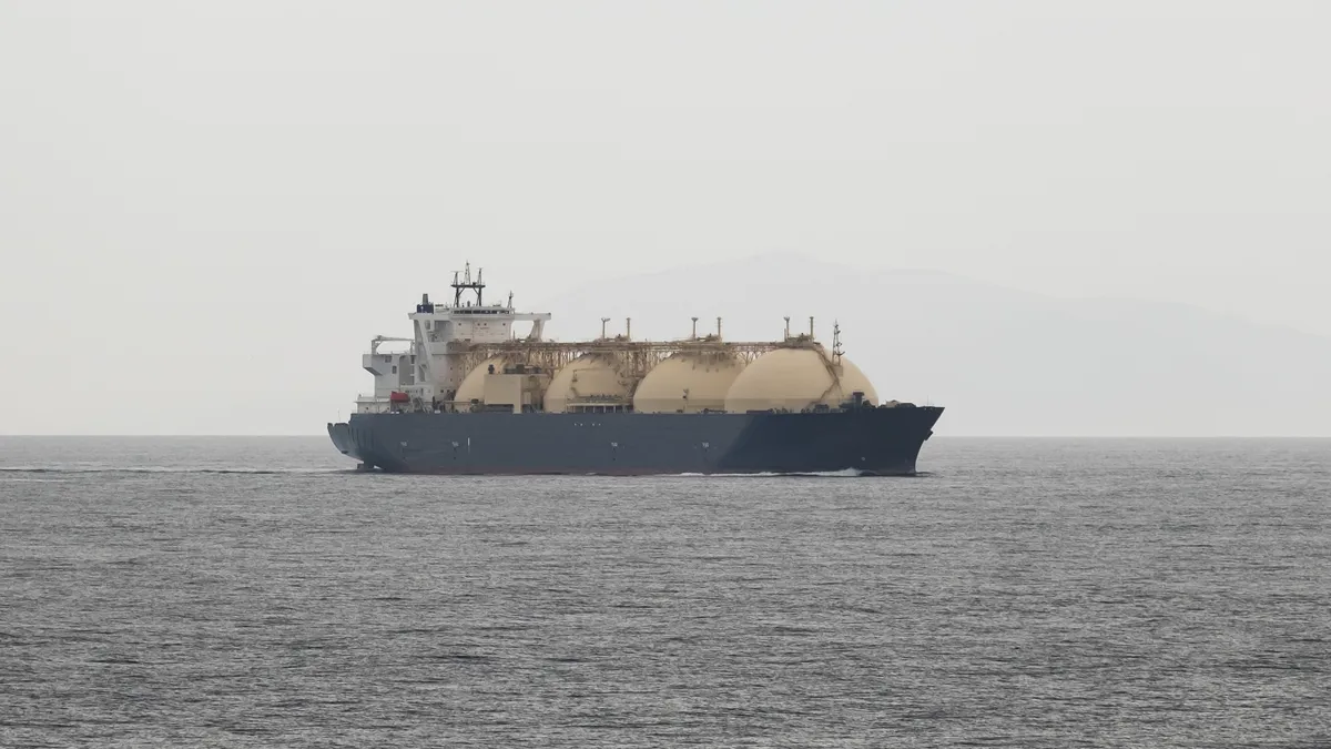 LNG tanker is sailing in the sea.