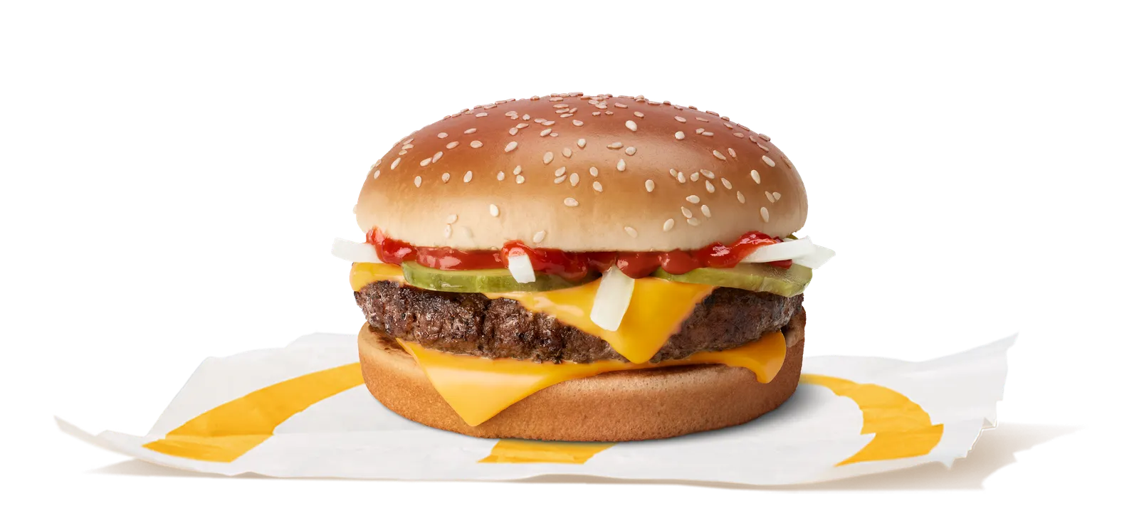 A close up of a burger with cheese.
