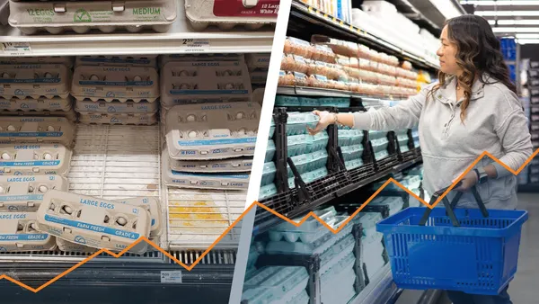 Customer shopping eggs