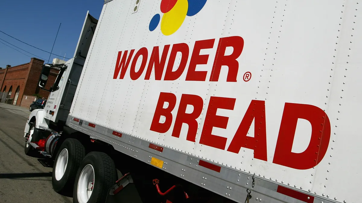 Wonder Bread truck prepares to make deliveries