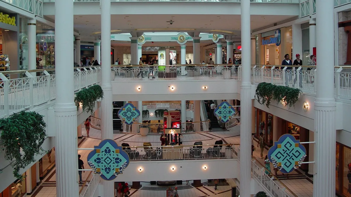 The inside of a mall.