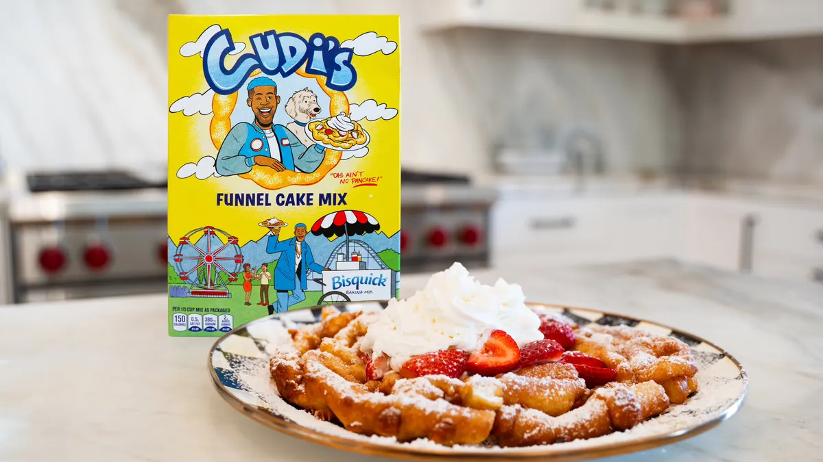 A box of General Mills' Bisquick limited-edition funnel cake mix.