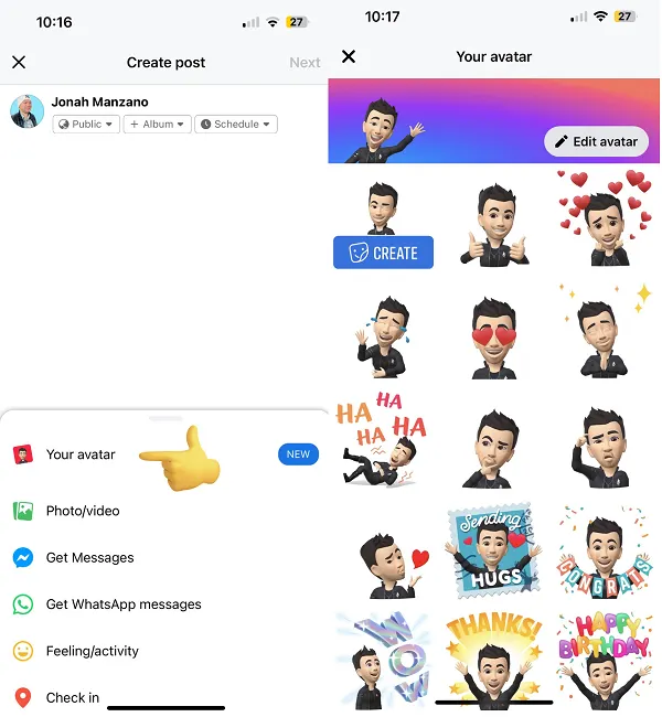 Facebook avatars