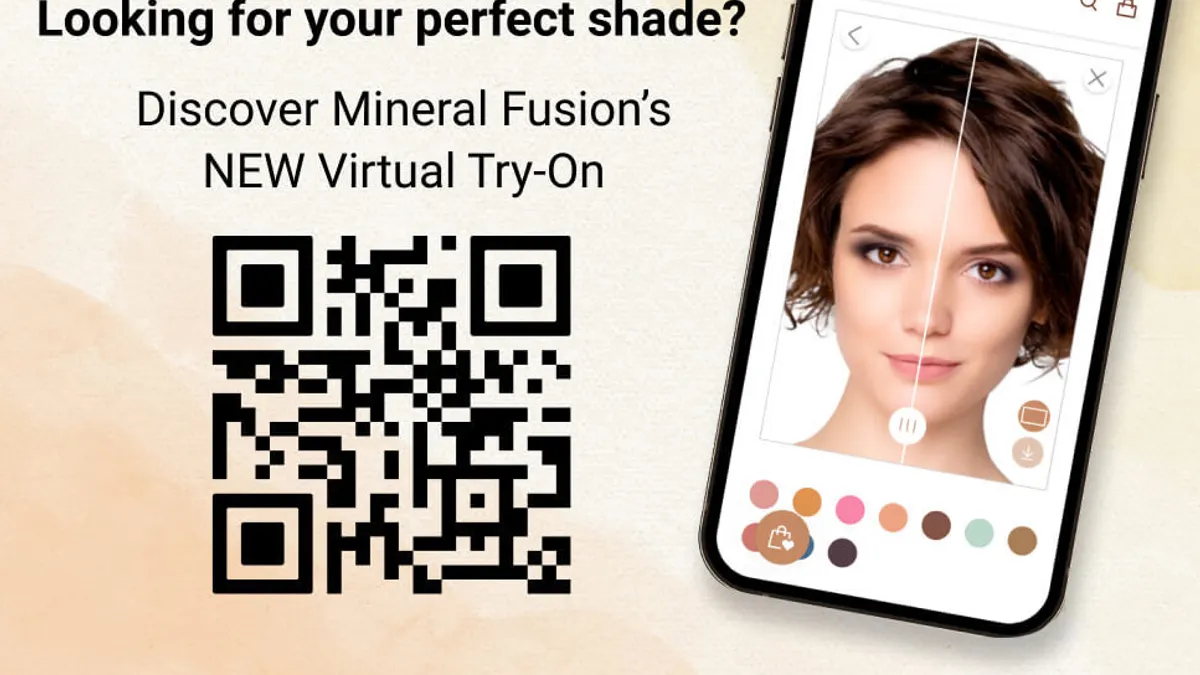 Perfect Corp AR virtual try-on with Mineral Fusion at Whole Foods.