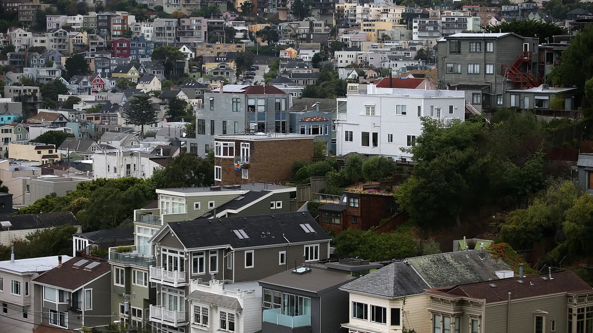 A view of homes in San Francisco, California.