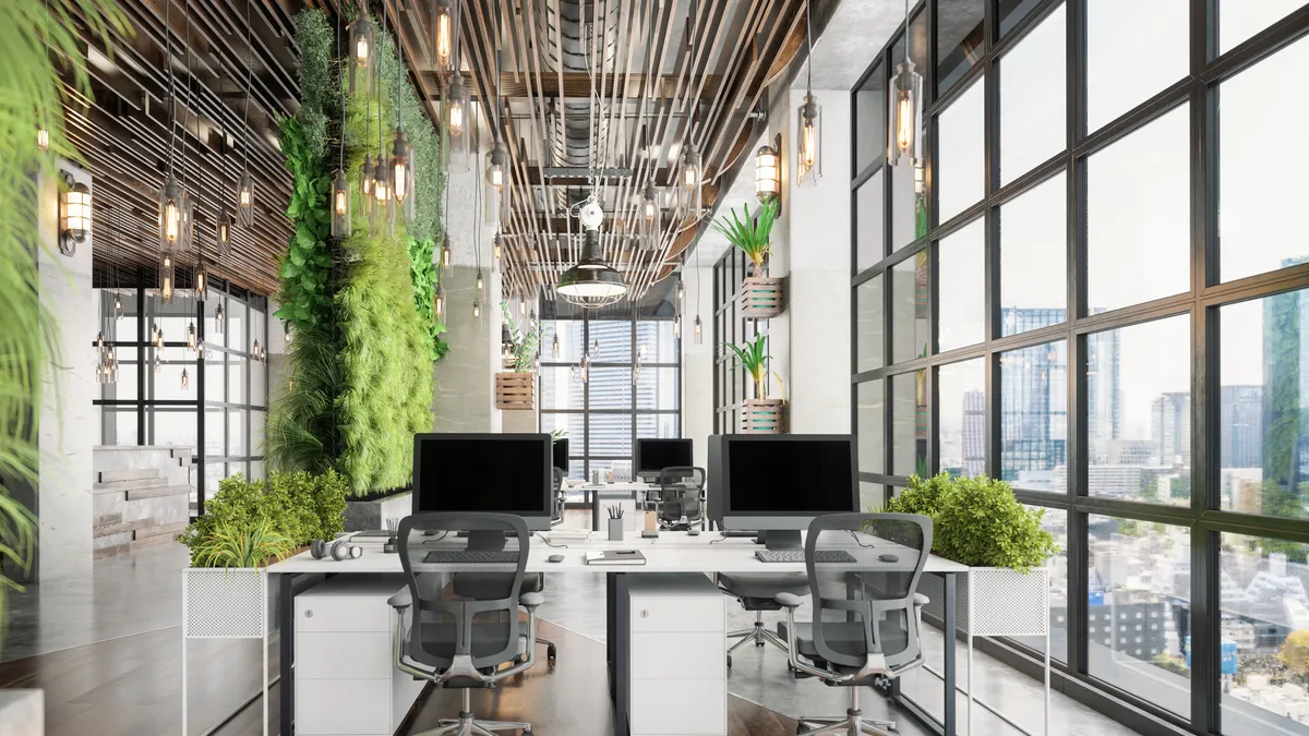 A sustainable green coworking office space