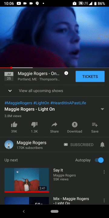 YouTube AXS ticket purchasing integration example