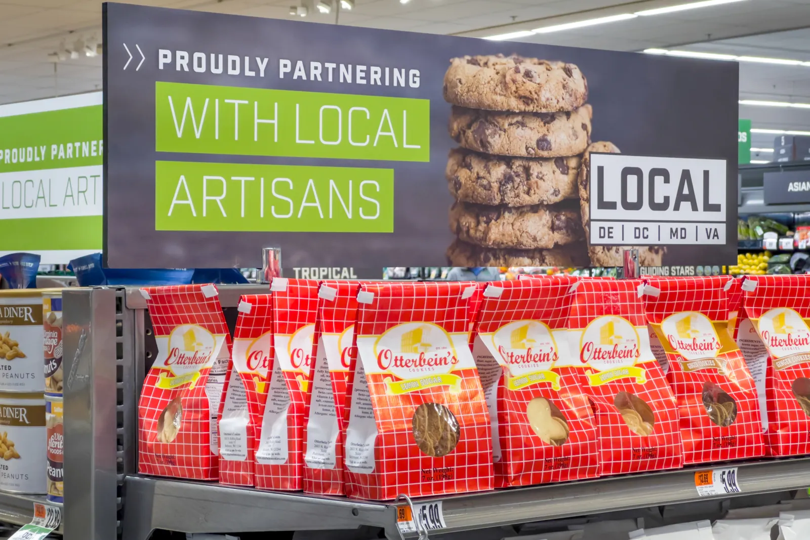 Products at a grocery store.